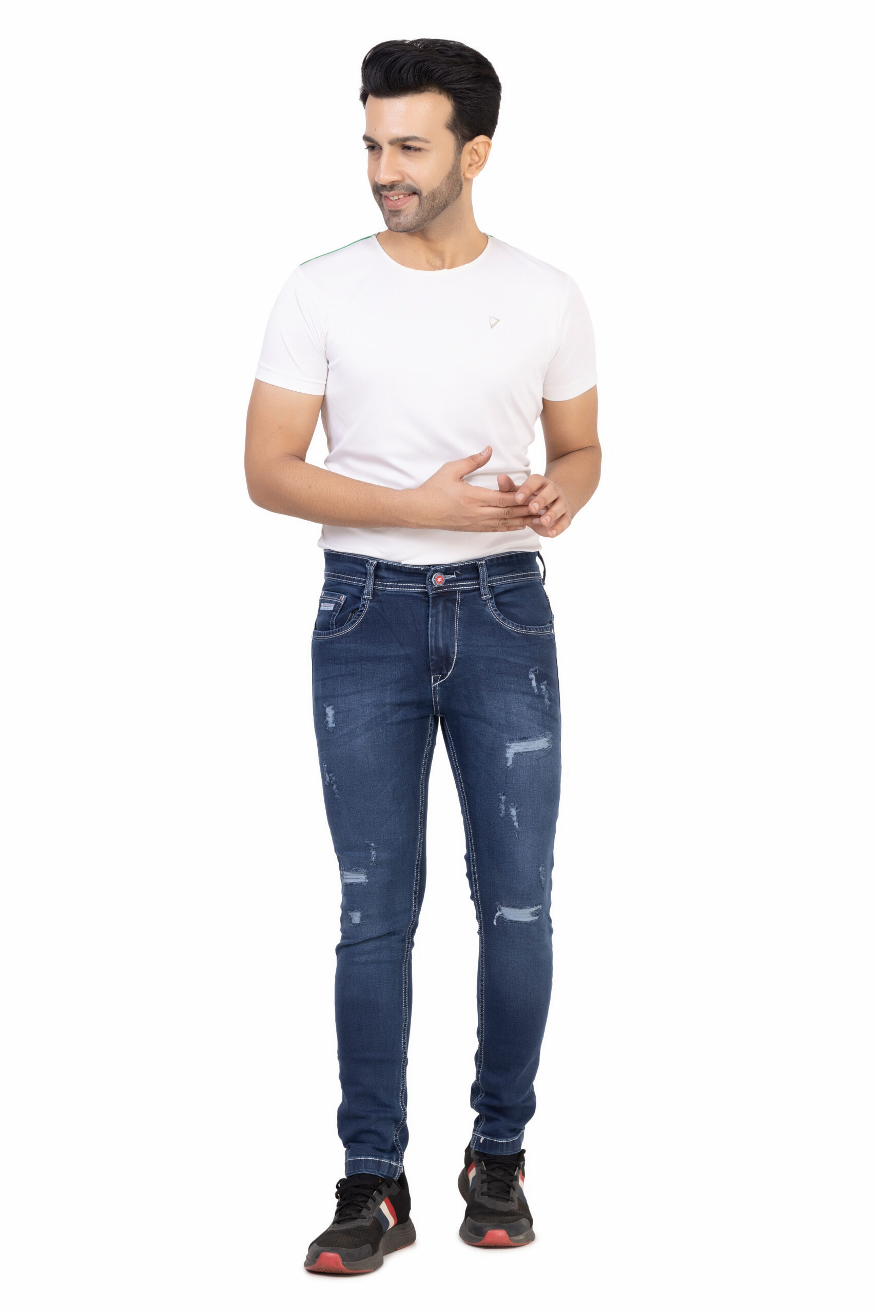 Wave Effect Slim Denim Jeans - Leo Blue – SMOKERISENY.COM